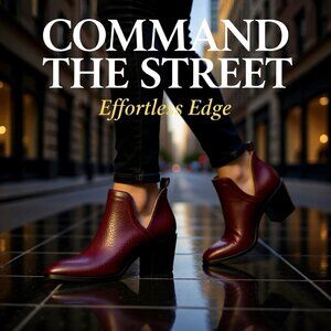 NWB ~ Sz 7 Block Heel! Brown Slip-On Ankle Booties ~ Journee Collection "Terri"